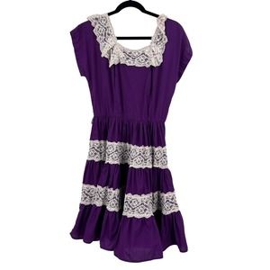 Vintage Bettina Of Miami Western Square Dancing Dress Purple Tiered Size 12-14